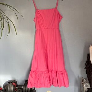 MI AMI bubblegum pink maxi dress. Open back with tie bow. Lined. Size large